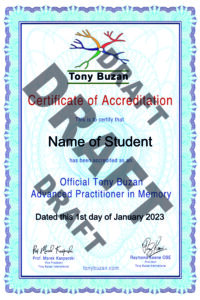 Tony Buzan certificate